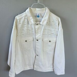 H&M Oversized Cream Pearl Jacket
